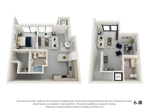 Floor plan for 1 bed, 1 bath, 1155 sqft